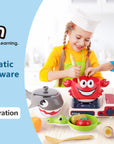 Kids Kitchen Cooking Toy Set Pretend Play Cookware Playset