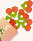 Amaretto Cherry Gummies, Chewy Candies, Alcohol-Free