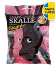 BUBS Godis: Raspberry Foam Liquorice Skull Candy Sweden, 90g bag