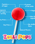 Zollipops Zero Sugar Blue Raspberry - 3.1oz Pouch