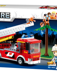 Fire Truck w/ Aerial Ladder Building Brick Kit (269 Pcs)