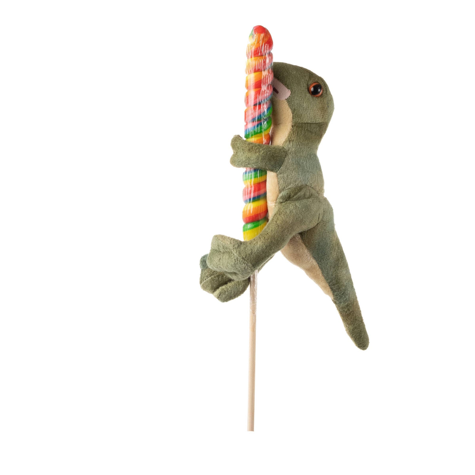 8&quot; (20cm) Lollyplush T Rex Dino w/14&quot; Rainbow Lollipop