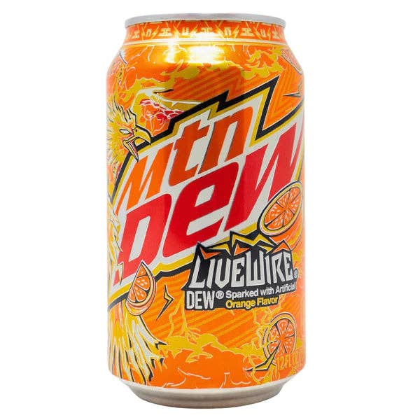 Mountain Dew Livewire Orange, 12 fl oz cans