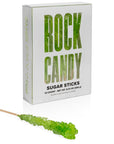 Light Green Rock Candy Sugar Sticks - Watermelon Flavor [12 Count]