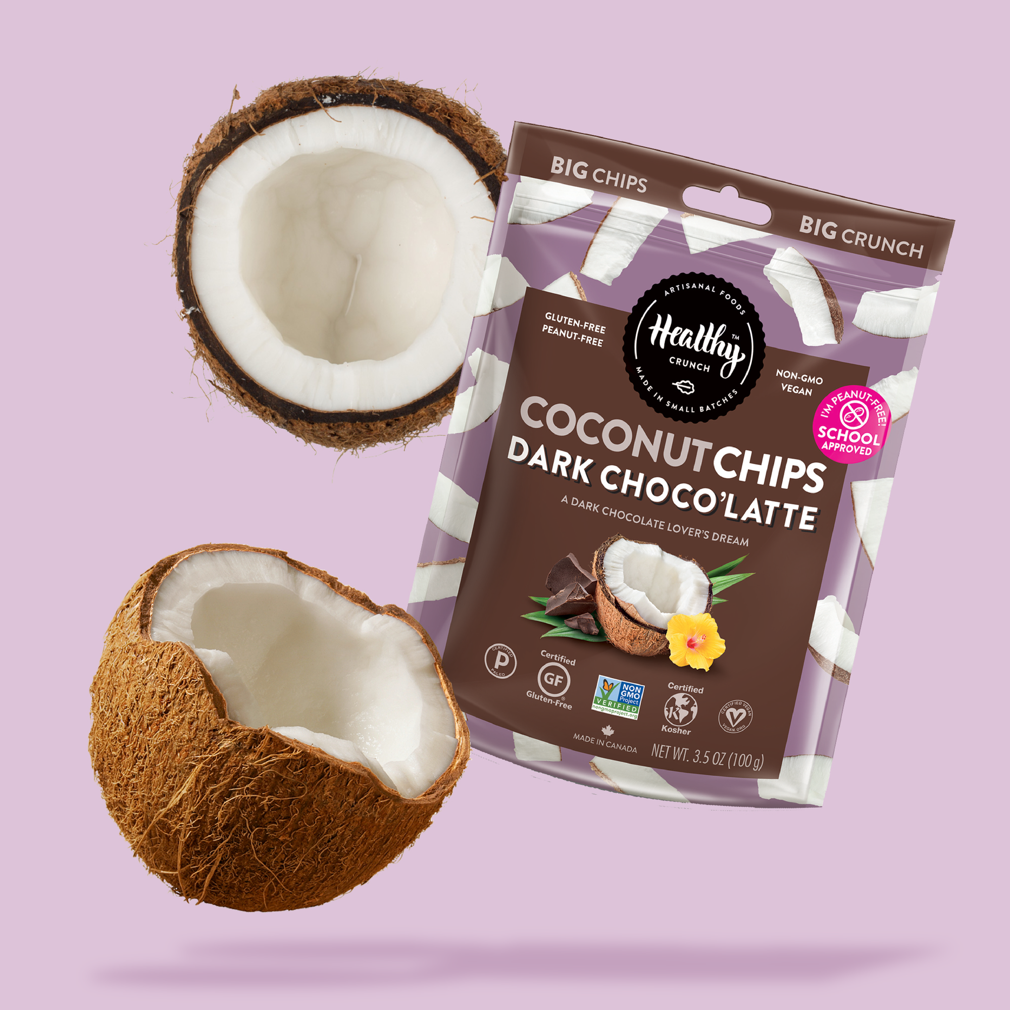 Dark Choco'Latte Coconut Chips 100g