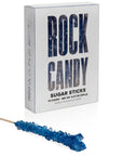 Navy Blue Rock Candy Sugar Sticks - Blueberry Flavor [12 Count]