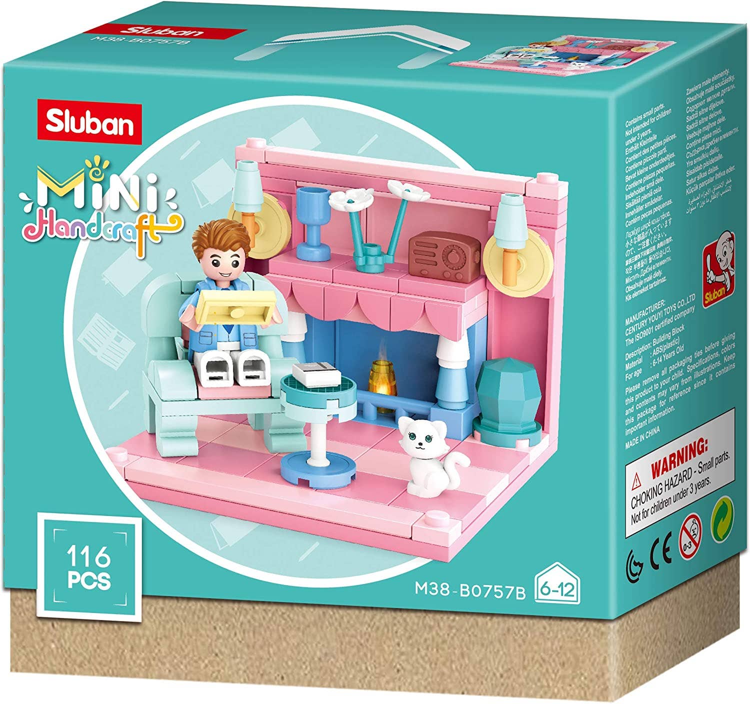 Mini-Handicraft Home Building Brick, 6-in-1 Display Box