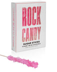 Light Pink Rock Candy Sugar Sticks - Cherry Flavor [12 Count]