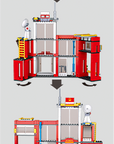 Large Fire Station Building Brick Kit (612 Pcs)