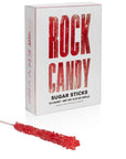 Red Rock Candy Sugar Sticks - Strawberry Flavor [12 Count]
