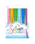 silver linings outline markers - set of 6