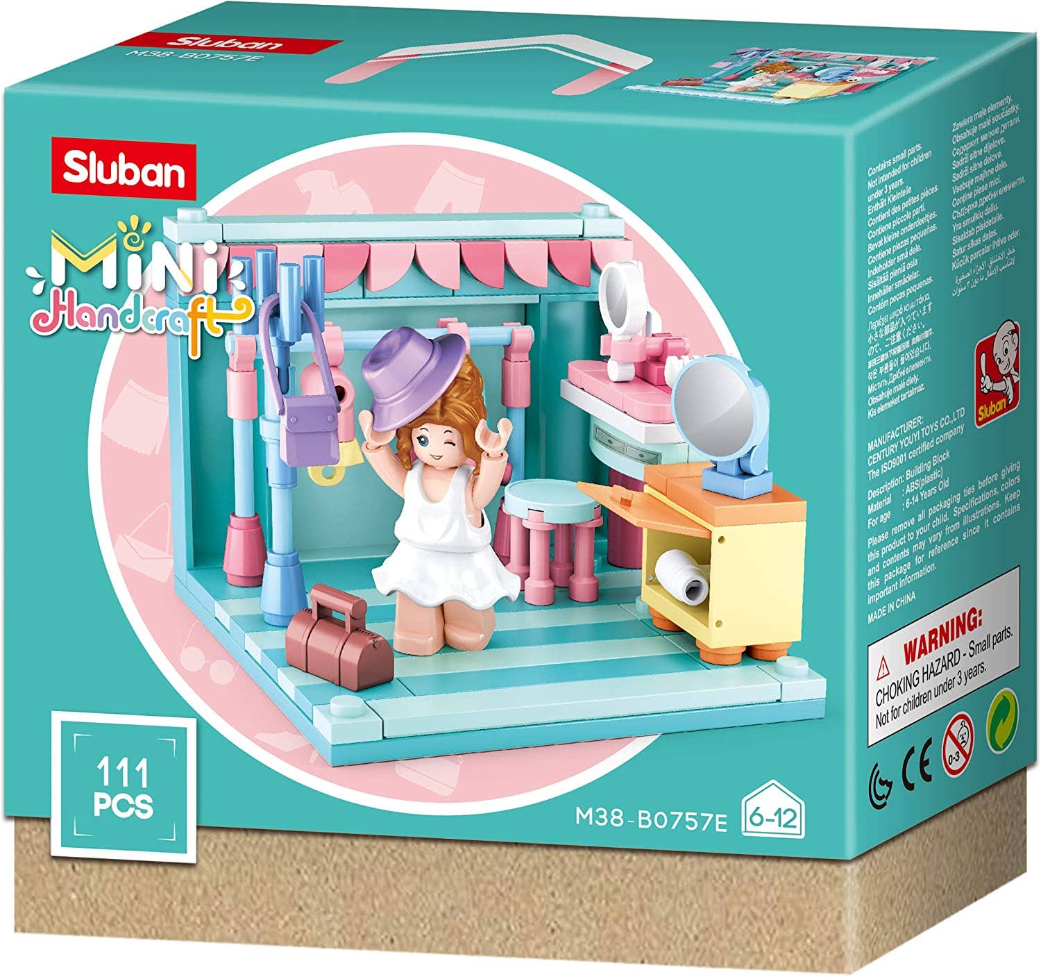 Mini-Handicraft Home Building Brick, 6-in-1 Display Box