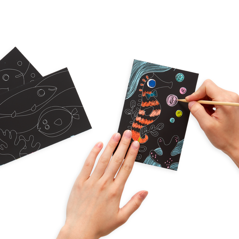friendly fish scratch and scribble mini scratch art kit – Dale’s Candy Co.