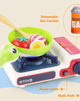 Kids Kitchen Cooking Toy Set Pretend Play Cookware Playset