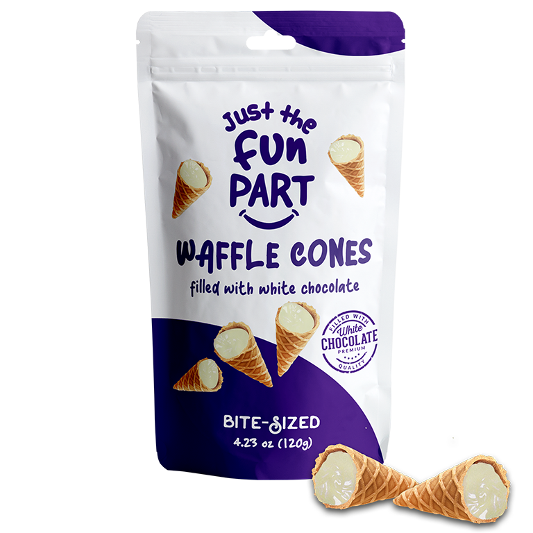 Waffle Cones filled with White Chocolate 120g
