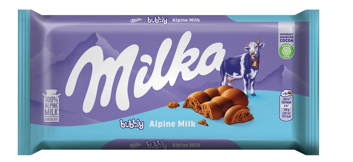 Kraft Milka Bubbly -Alpine Milk Chocolate 90g