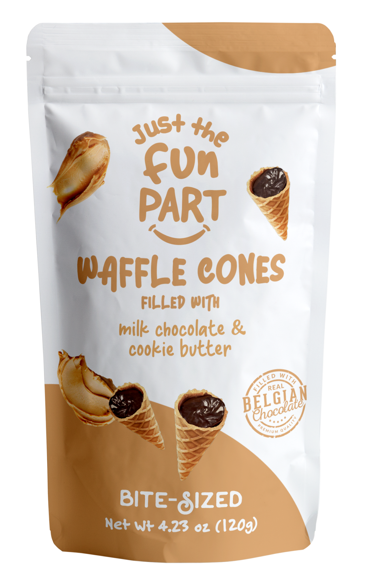 Waffle Cones filled with milk chocolate &amp; cookie butter 120g