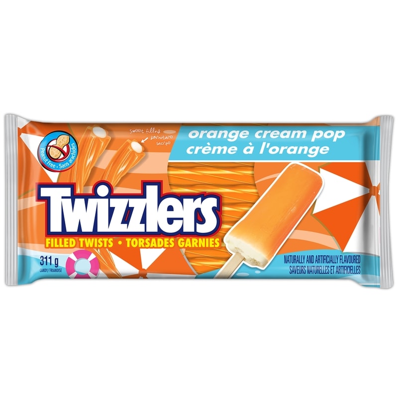 Twizzlers Orange Cream Pop Filled Twists Candy 311 g