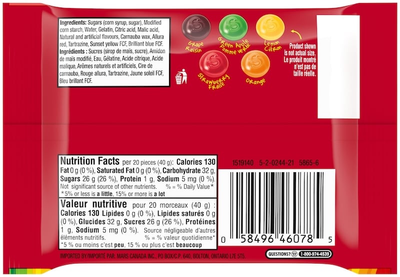 Skittles Original Gummy Candy Bag 57.0 g