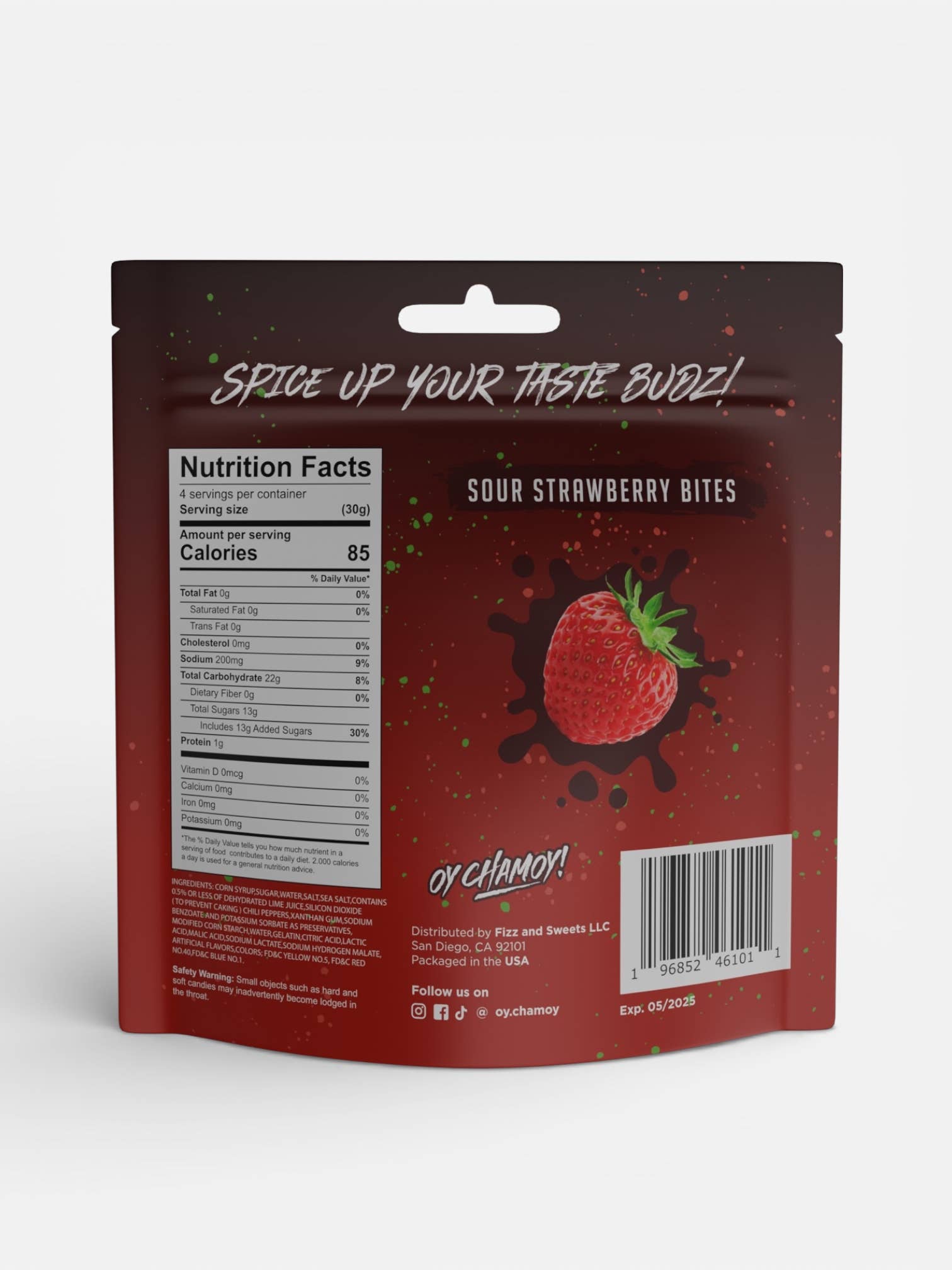 Oy Chamoy! Sour Strawberry Bites - 4oz.