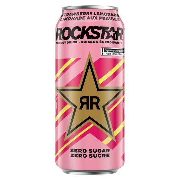 Rockstar Zero Sugar Strawberry Lemonade 473ml Can