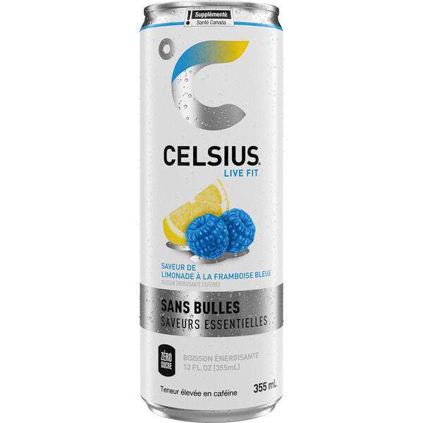 Celsius Energy Drink Blue Razz Lemonade Can 355 mL
