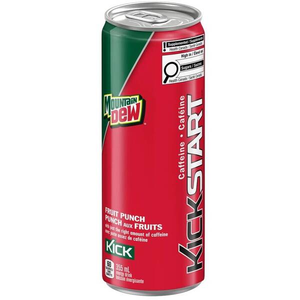 Mountain Dew Kickstart Fruit Punch 355ml can
