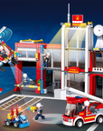 Large Fire Station Building Brick Kit (612 Pcs)
