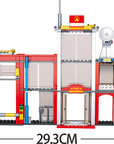 Large Fire Station Building Brick Kit (612 Pcs)