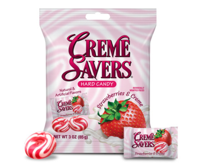 Creme Savers - Strawb &amp; Creme Peg Bag 3oz (85g)