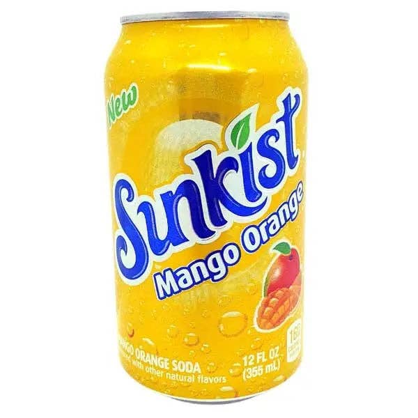Sunkist Mango Orange Soda, 12 fl oz can