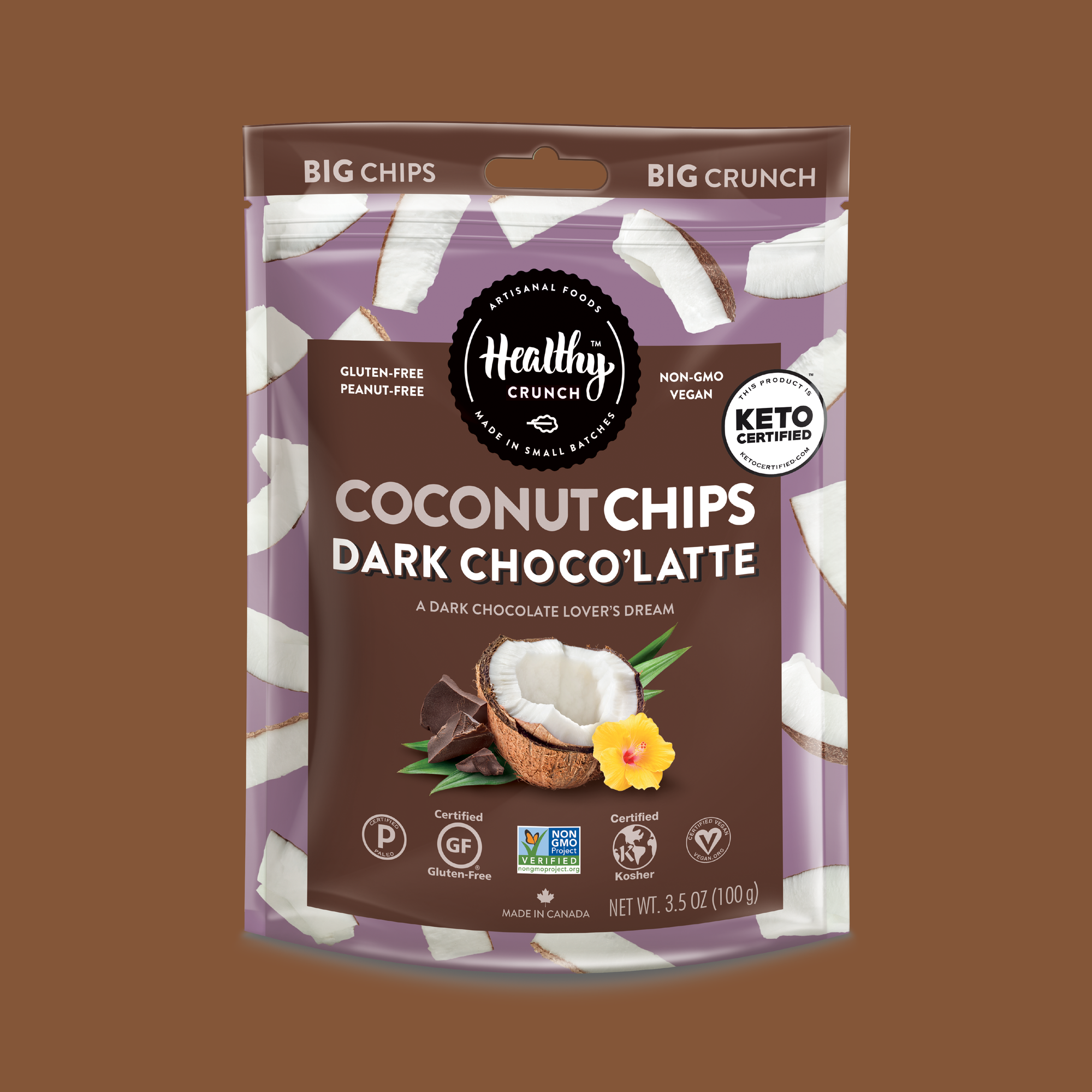 Dark Choco'Latte Coconut Chips 100g