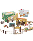 Horse Stable Play World with Wooden Train Tracks