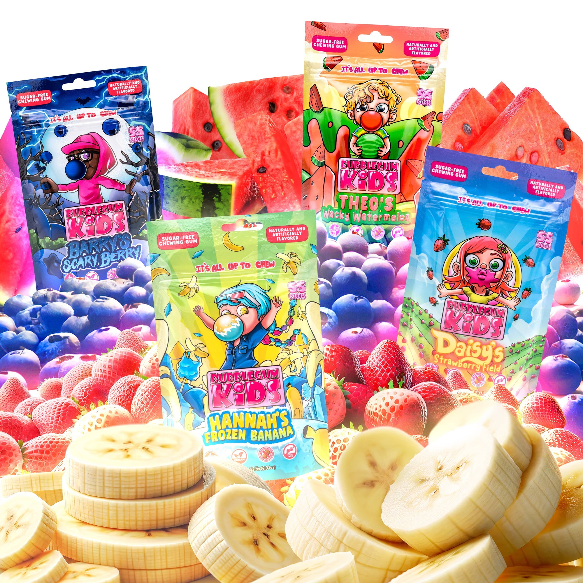 Theo&#39;s Wacky Watermelon (55 Pc) Watermelon Sugar Free Gum