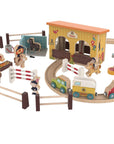Horse Stable Play World with Wooden Train Tracks