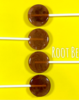 Mini Handcrafted Rainbow Lollipops: Root Beer