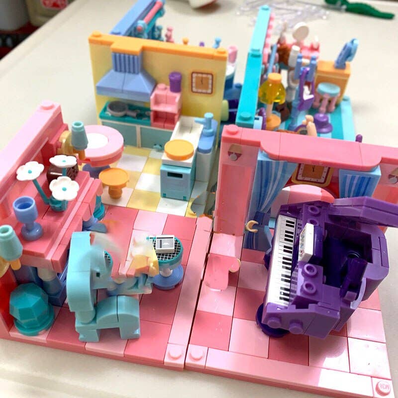 Mini-Handicraft Home Building Brick, 6-in-1 Display Box