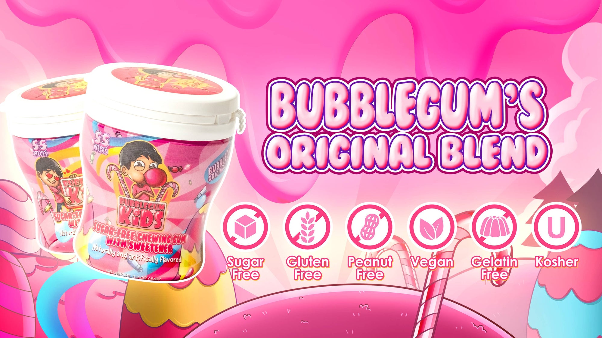 Bubblegum&#39;s Original Blend (55 Pc) Sugar Free Gum