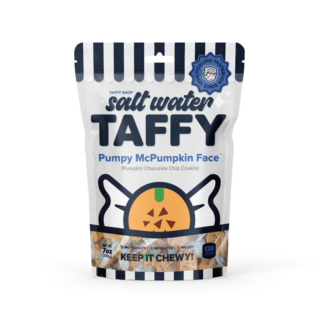Pumpy McPumpkin Face™ Taffy (Pumpkin Chocolate Chip Cookie): Personal (7oz)