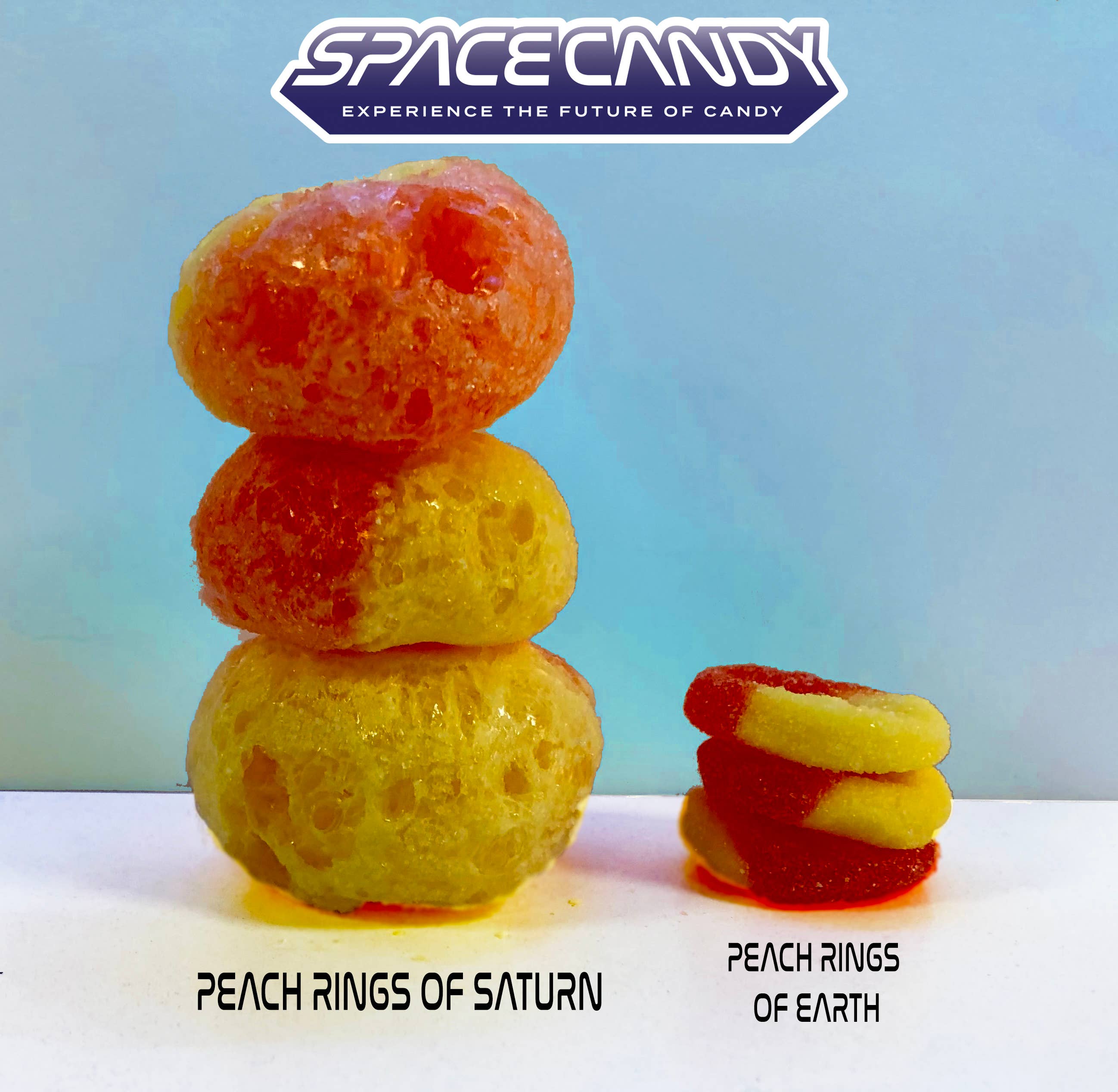 Peach Rings of Saturn: Freeze-Dried Peach Rings – Dale’s Candy Co.