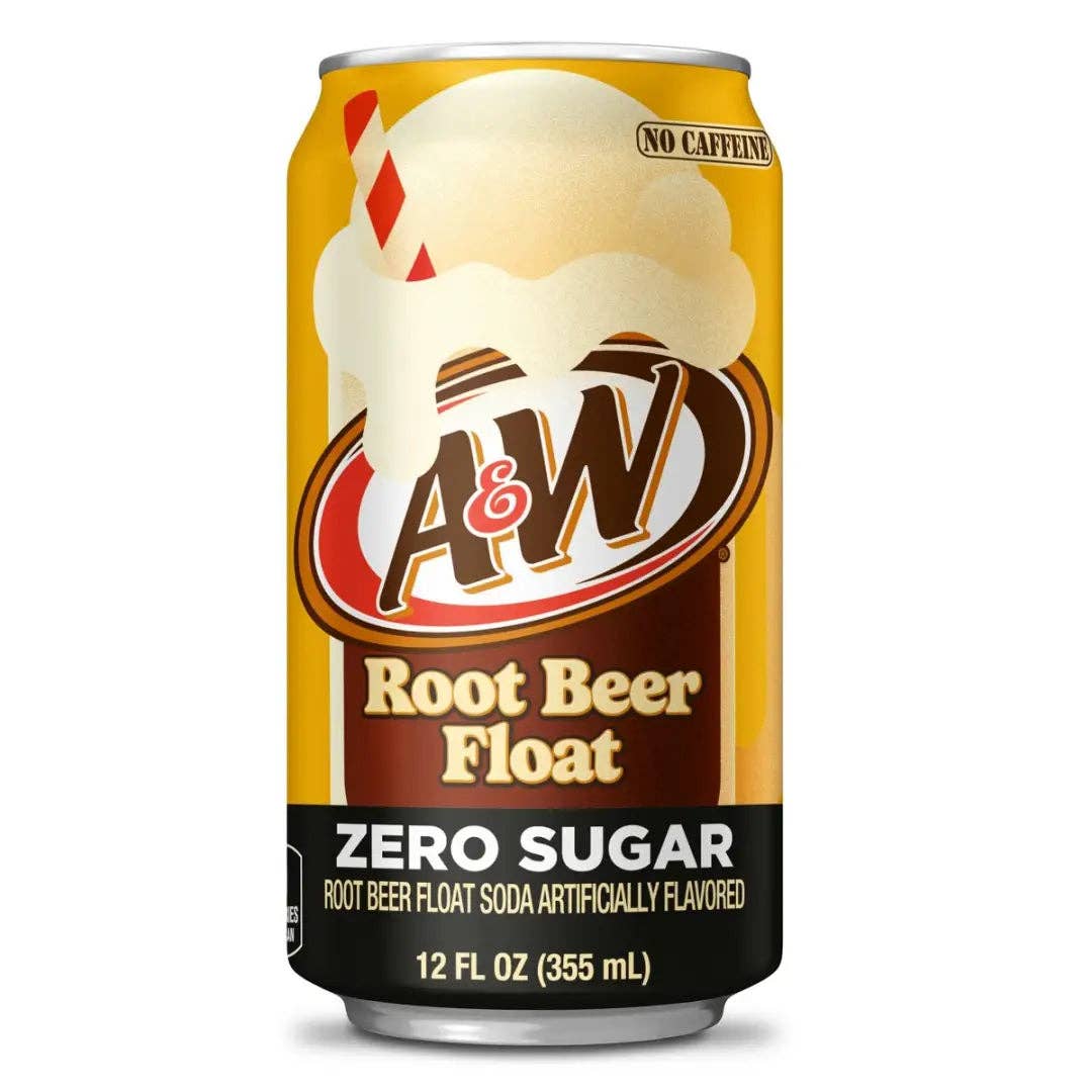 A&amp;W Root Beer Float Zero Sugar Soda 12 Fl Oz Aluminum Cans