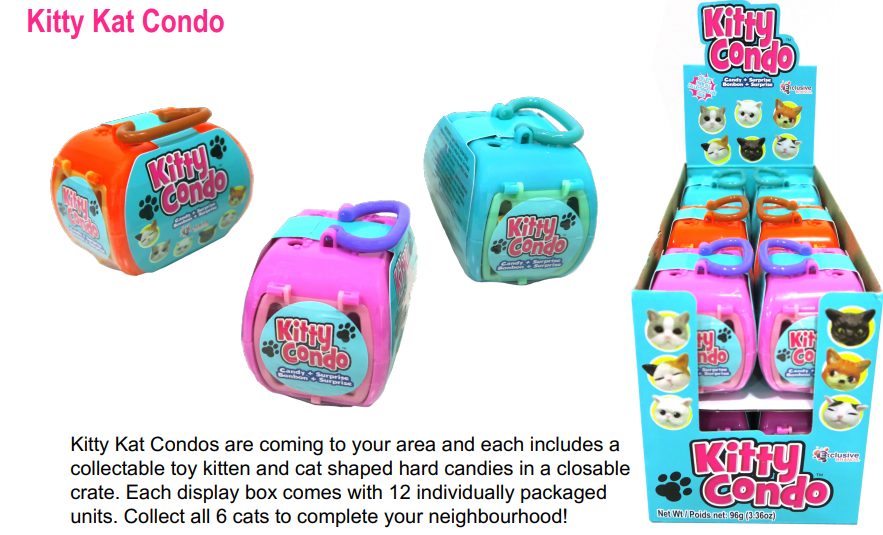 Kidsmania - Kitty Kat Condo Collectable Candy Toy 8g [1 Item]