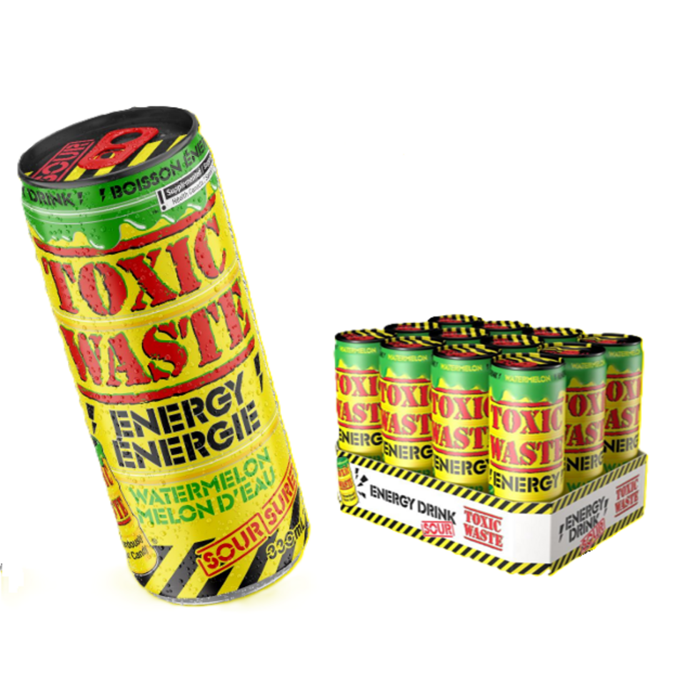Toxic Waste Sour Watermelon Energy Drink, 330 mL [1 Can]