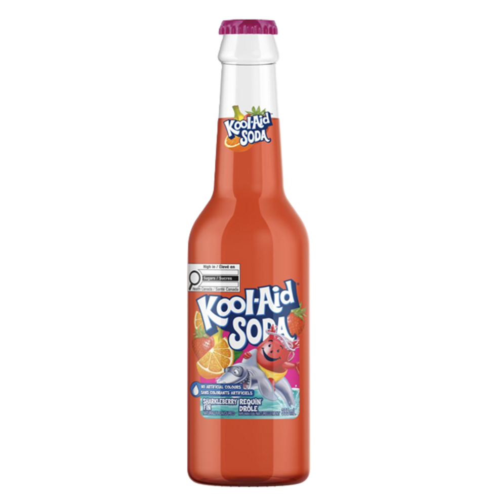 Kool-Aid Soda Sharkle Berry Fin 355ml Glass