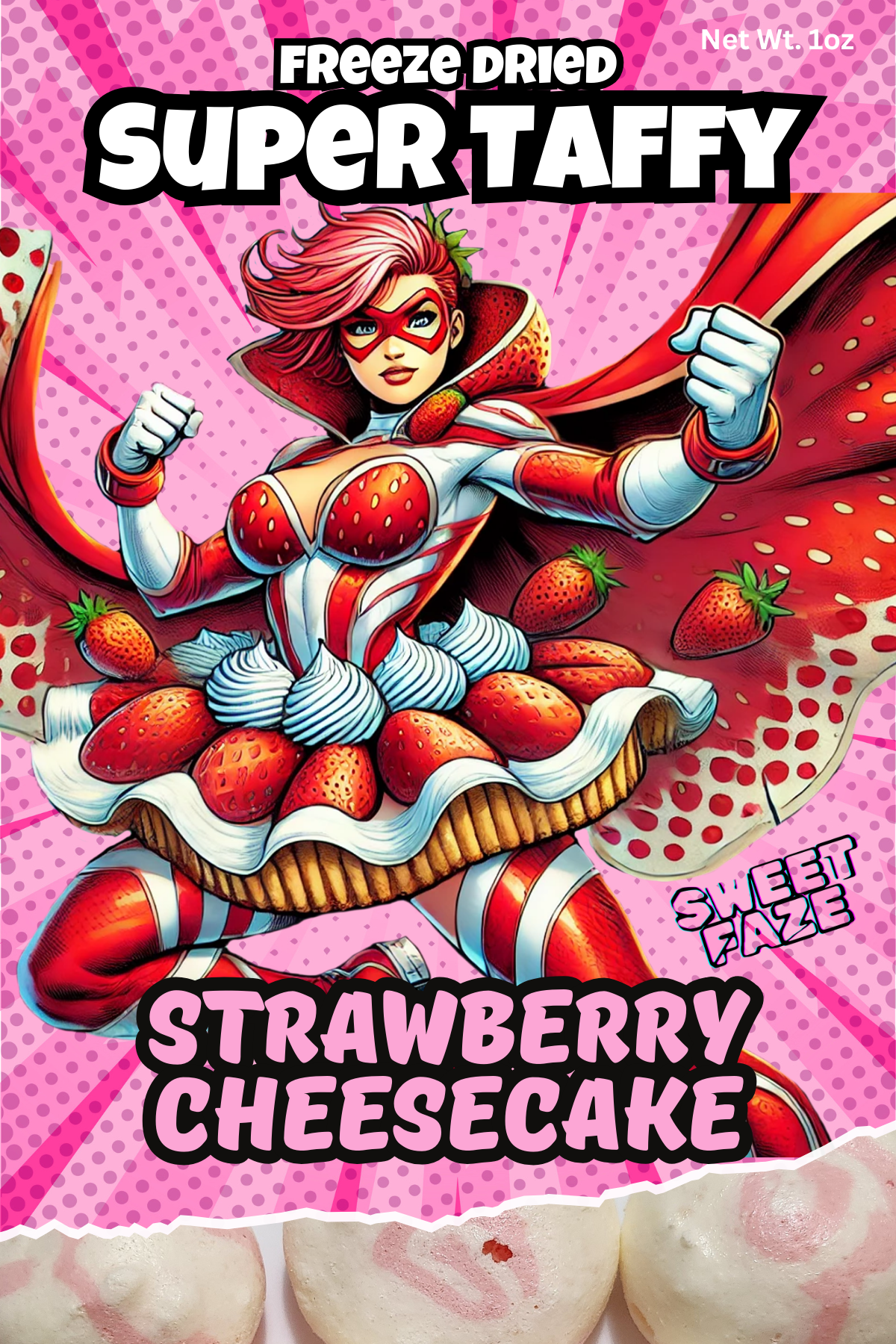 Freeze Dried Super Taffy | Strawberry Cheesecake