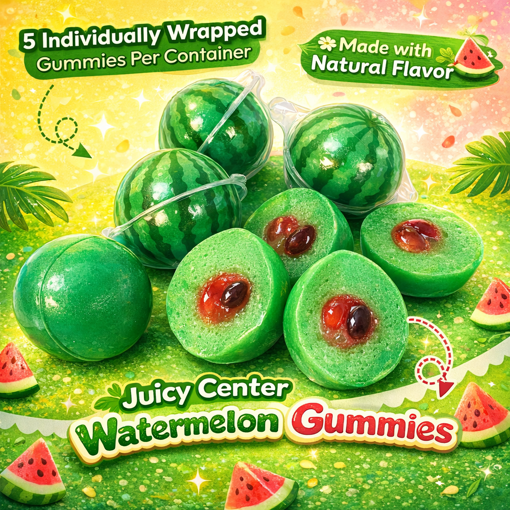 Liquid Filled Watermelon 4D Realistic Gummy Candy