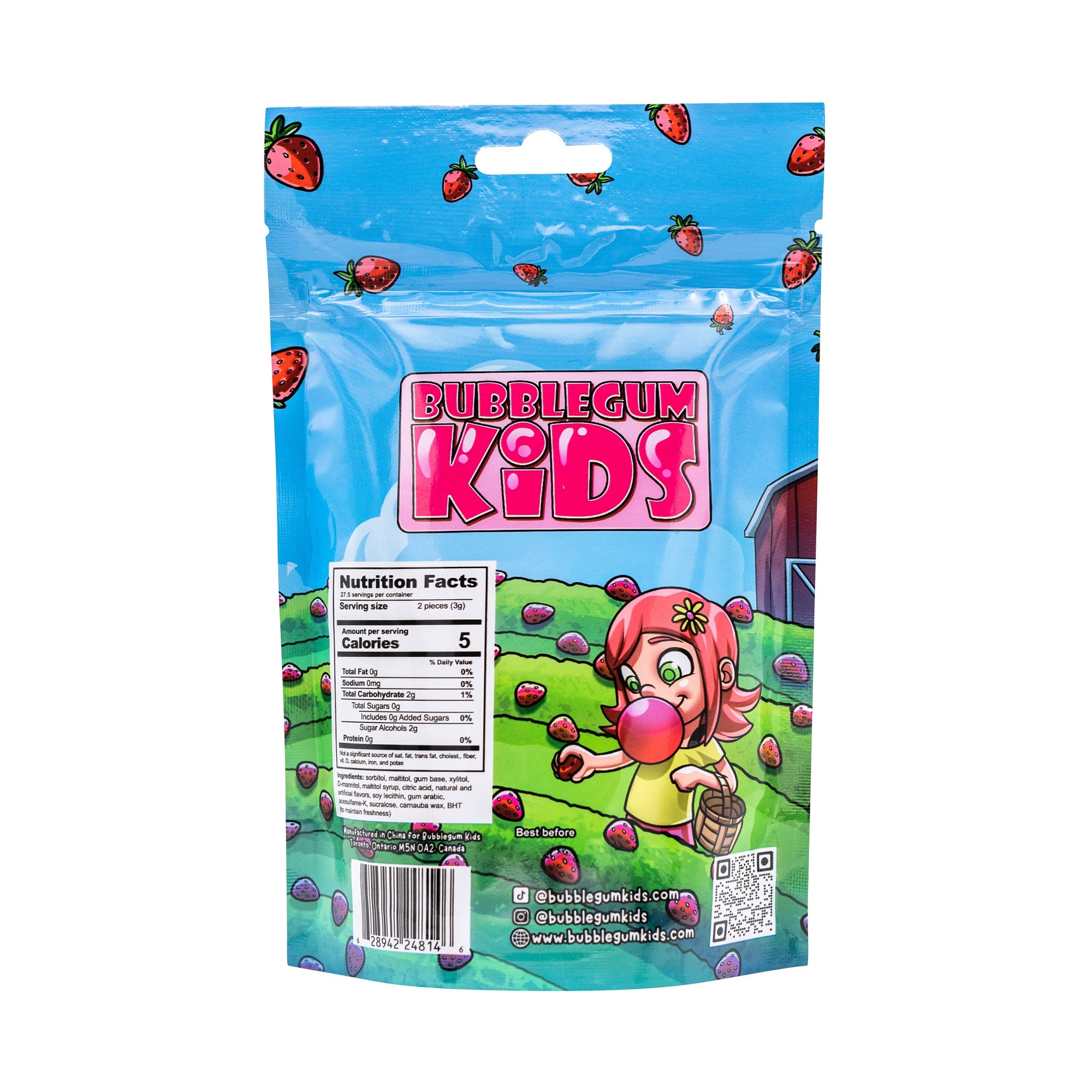 Daisy&#39;s Strawberry Field (55 Pc) Sugar Free Strawberry Gum