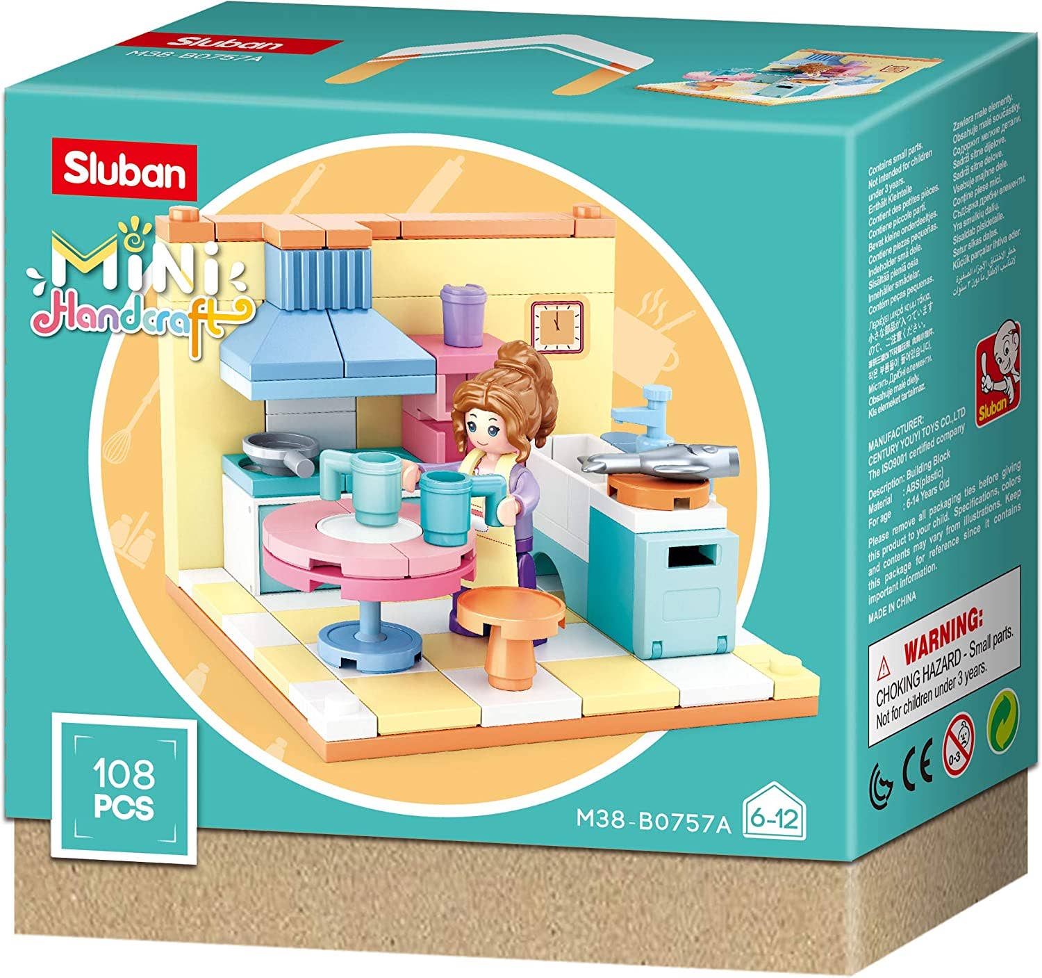 Mini-Handicraft Home Building Brick, 6-in-1 Display Box