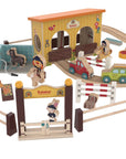 Horse Stable Play World with Wooden Train Tracks