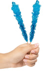 Blue Rock Candy Sugar Sticks - Blue Raspberry Flavor [12 Count]